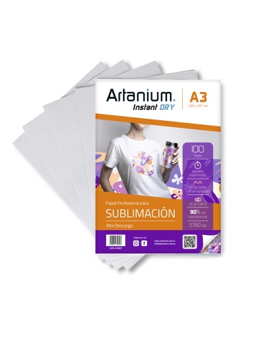 Papel para Sublimar Artanium INSTANT DRY - A3- Paquete x 100 hojas