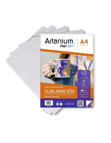 Papel para Sublimar Artanium Fast Dry - A4 - Paquete x 100 hojas