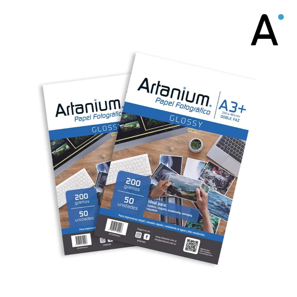 Papel Doble Faz Glossy Fotografico CC a3+ 200gr x50 Hojas