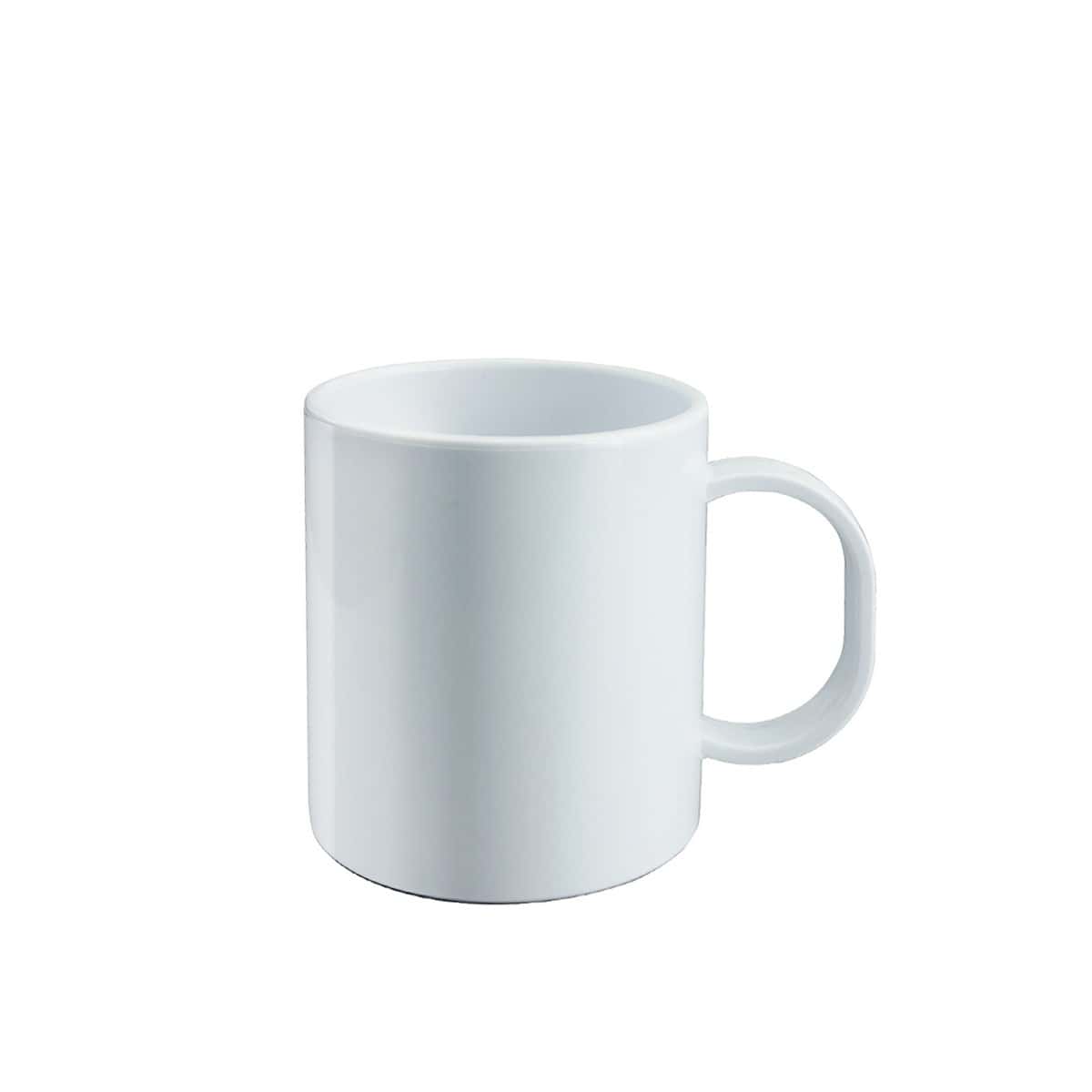 Taza Polimero recta Alta Calidad Blanca