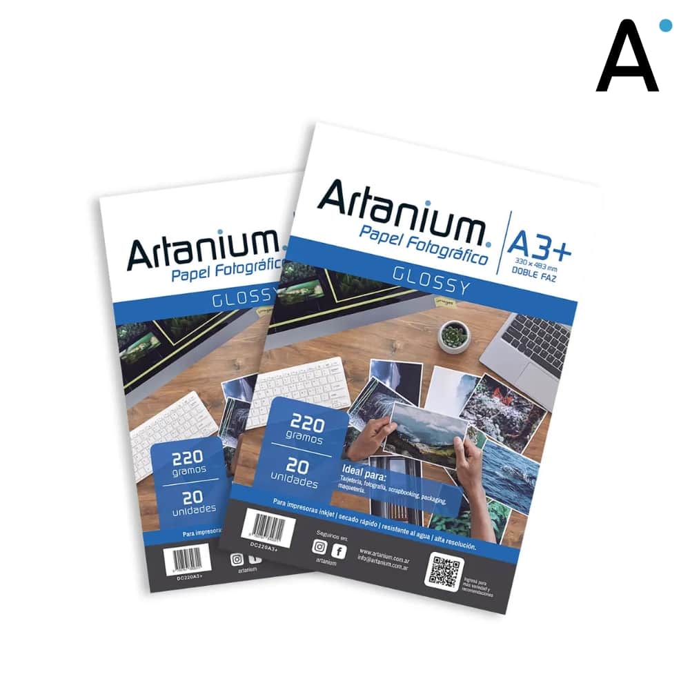 Papel Doble Faz Glossy Fotografico CC A3+ 220gr x20 Hojas