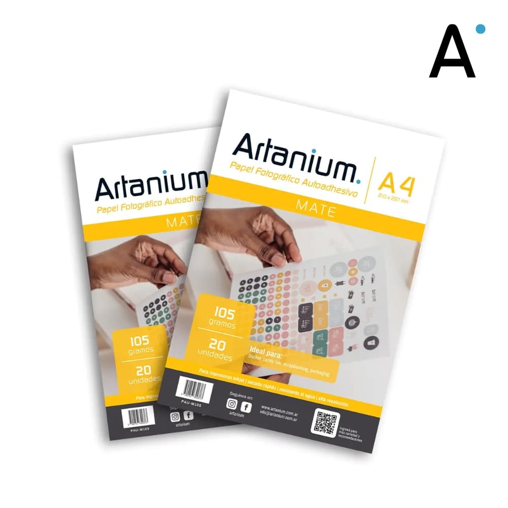 Papel Photo Matte Autoadhesivo 105gr A4 x20 Hojas