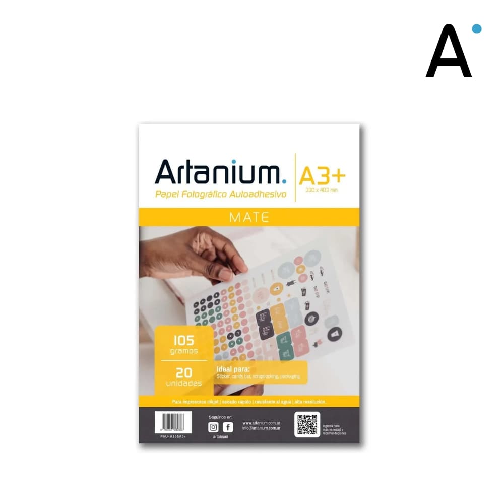 Papel Photo Matte Autoadhesivo 105gr A3+ x20 Hojas