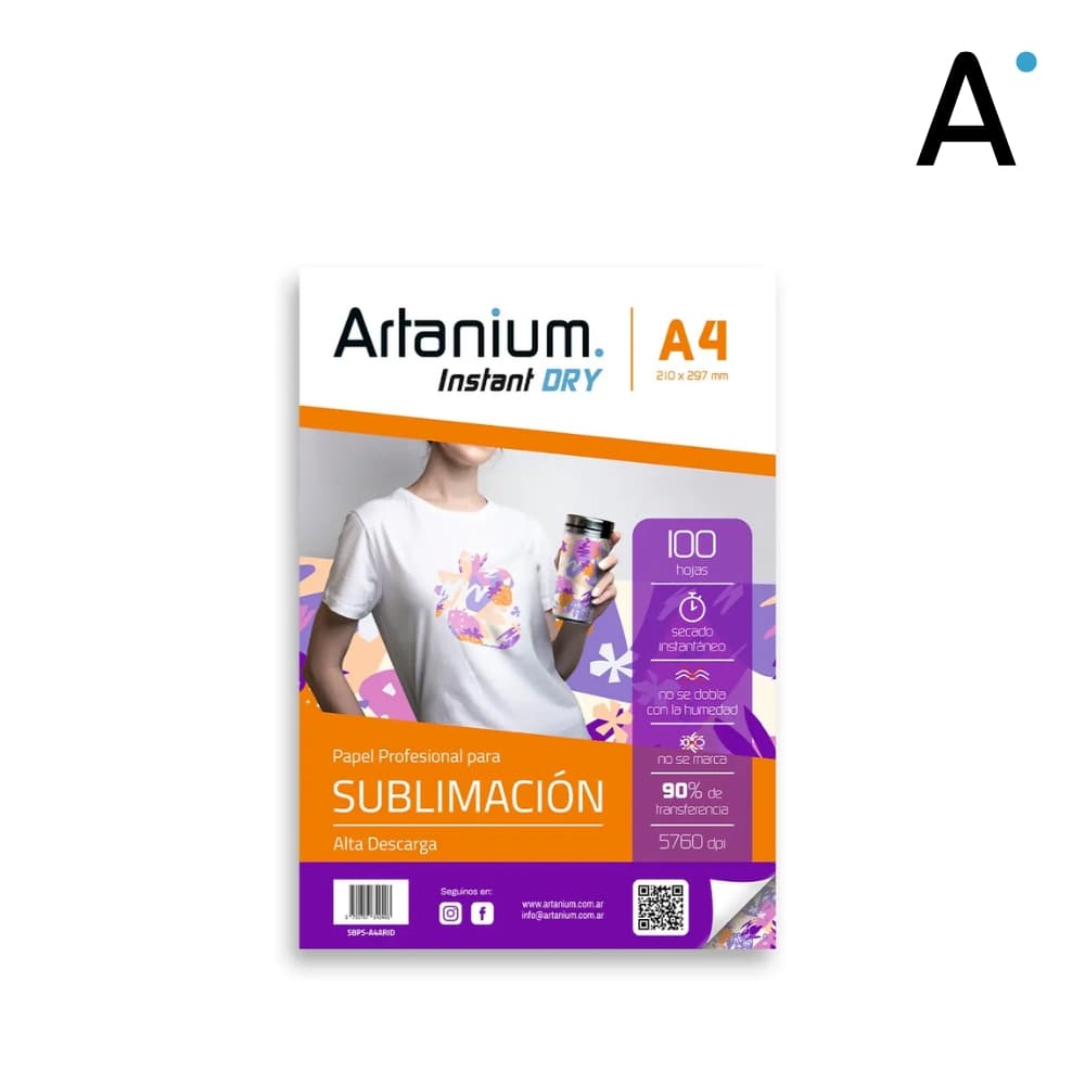 Papel para Sublimar Artanium INSTANT DRY - A4 - Paquete x 100 hojas