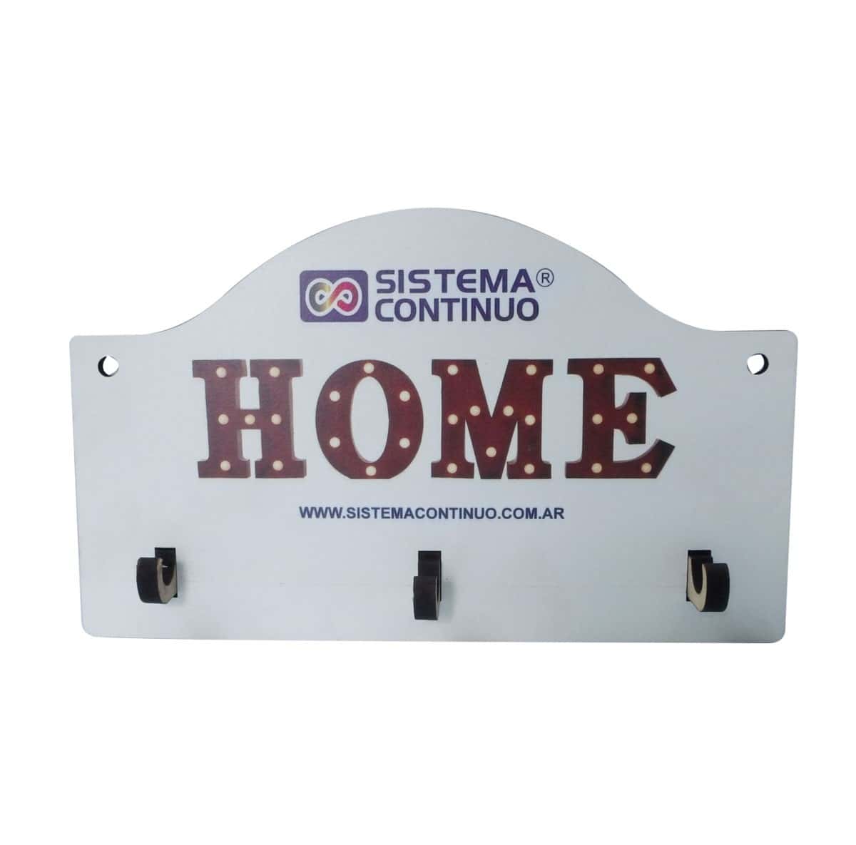 Porta llaves 3 ganchos madera cristal en bolsa x 5 unidades
