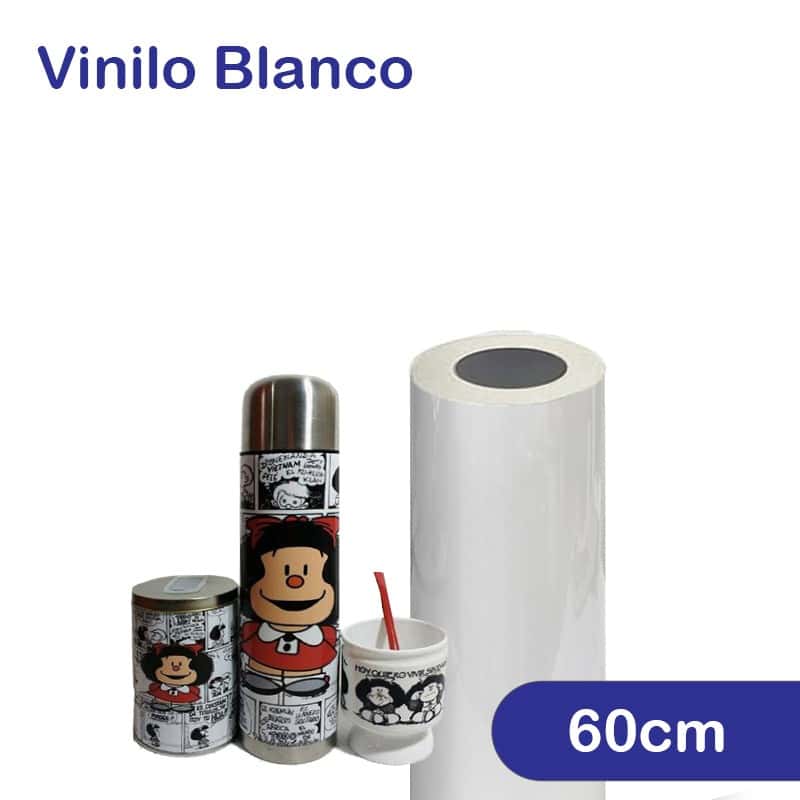 Vinilo Autoadhesivo Blanco Sublimable Rollo 60cm x metro