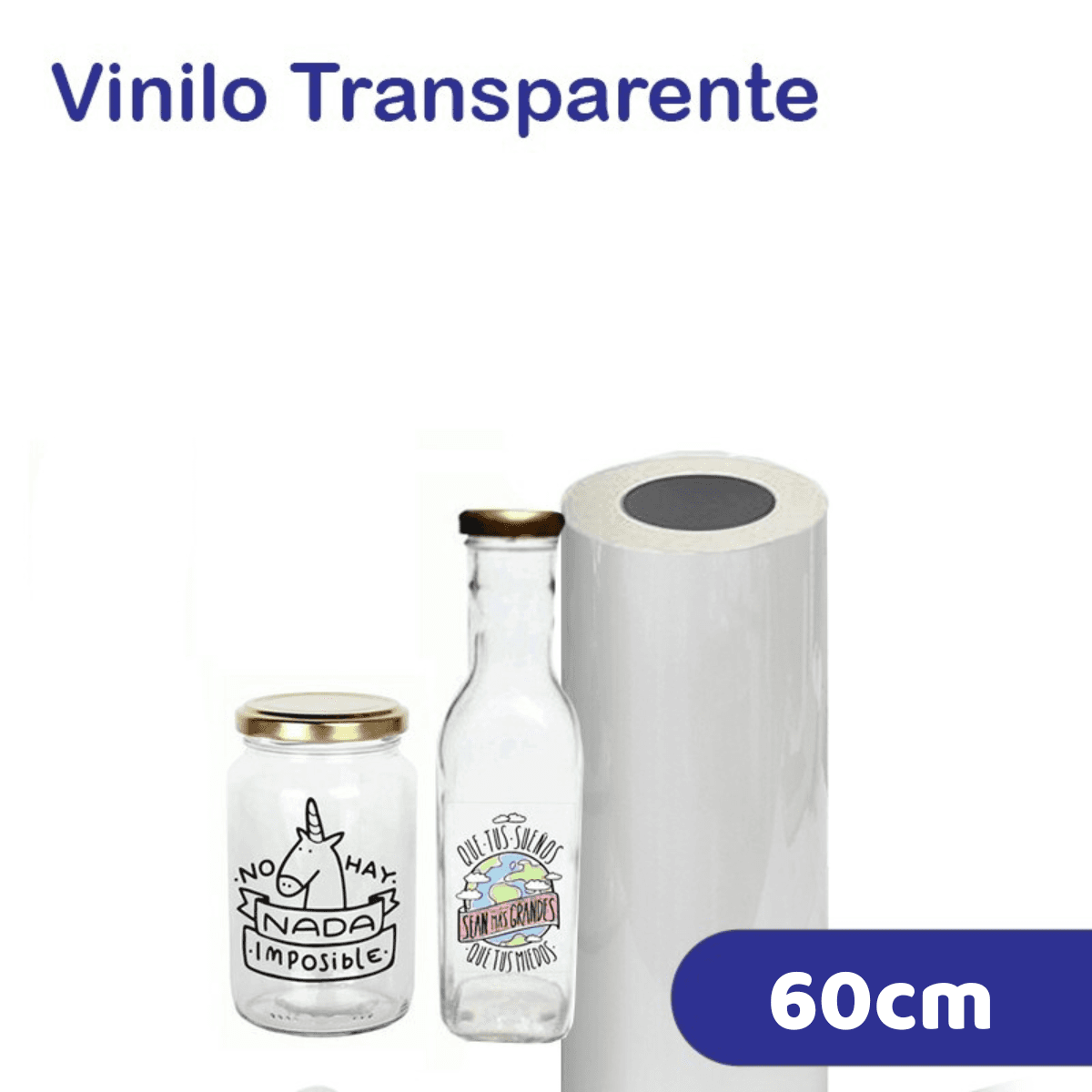 Vinilo Autoadhesivo Transparente Sublimable Rollo 60cm x metro