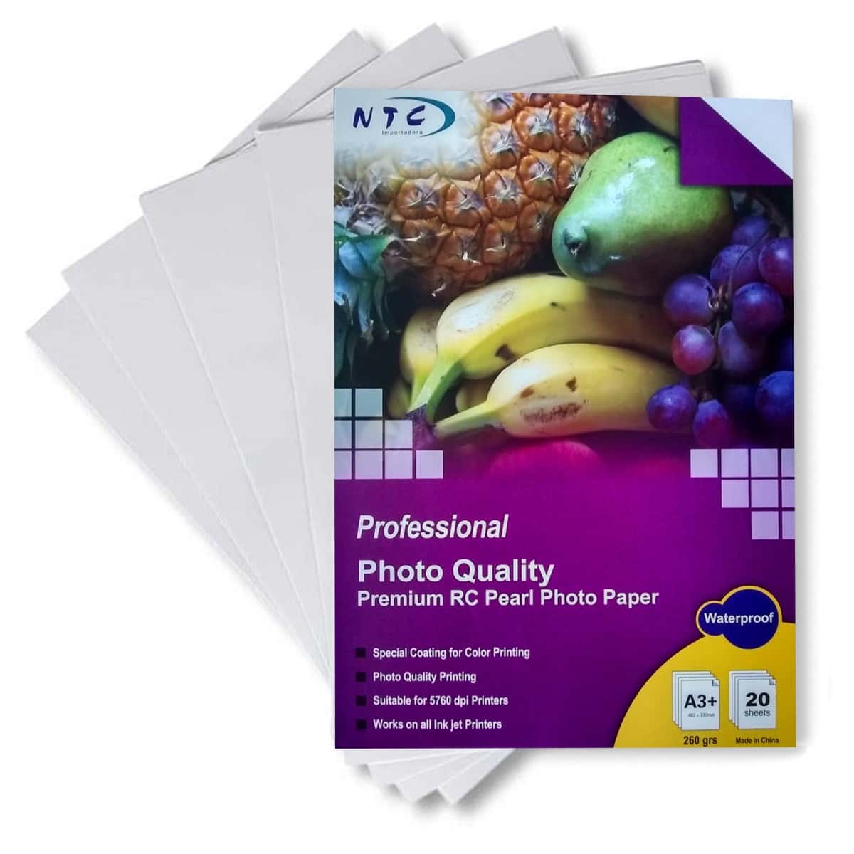Papel Glossy 260 Perlado Resinado A3+ x20 Hojas