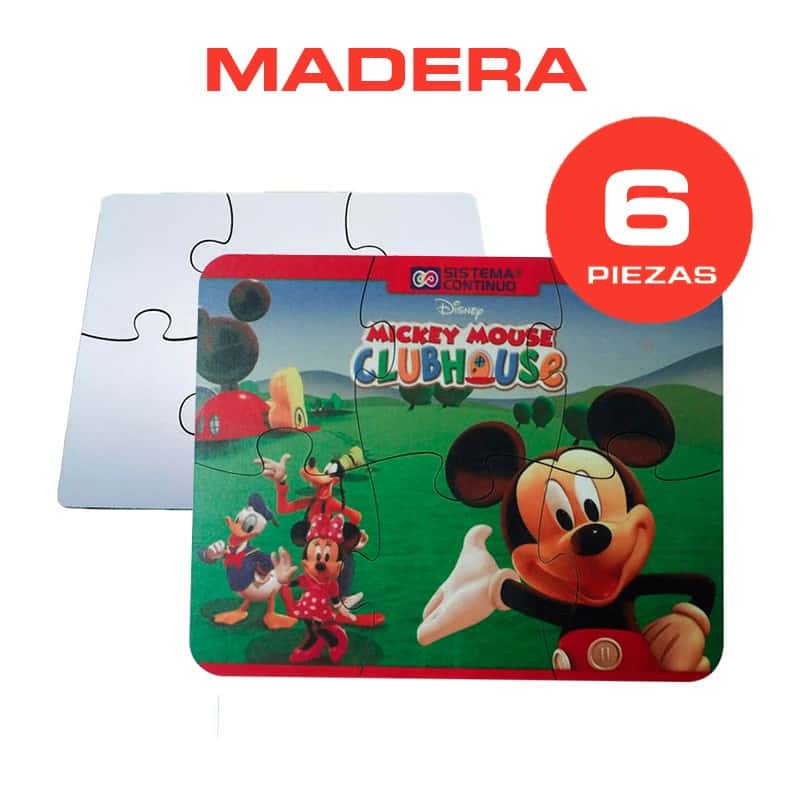 Rompecabezas de madera cristal sublimable - 6 piezas en bolsa x5 unidades