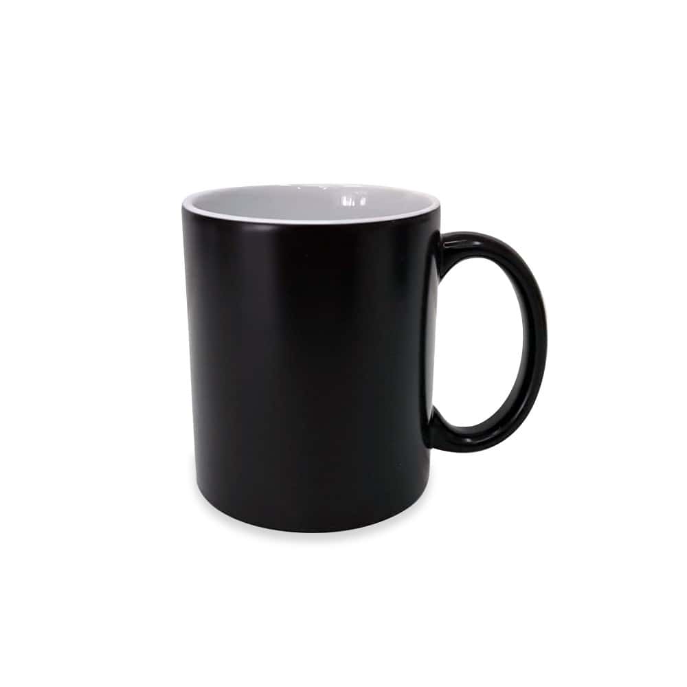 Taza Sublimable Importada de Cerámica Mágica. Negra.
