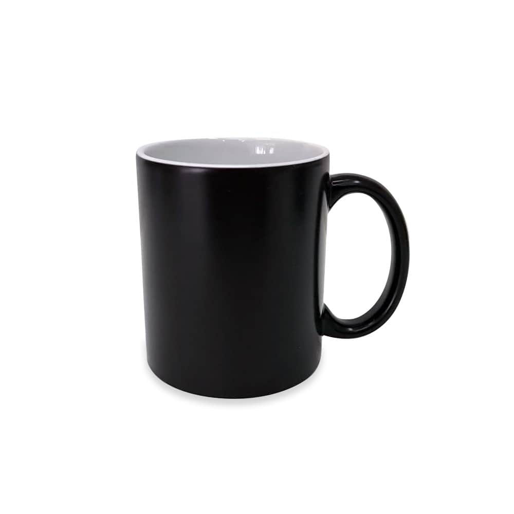 Taza Sublimable Importada de Cerámica Mágica. Negra.