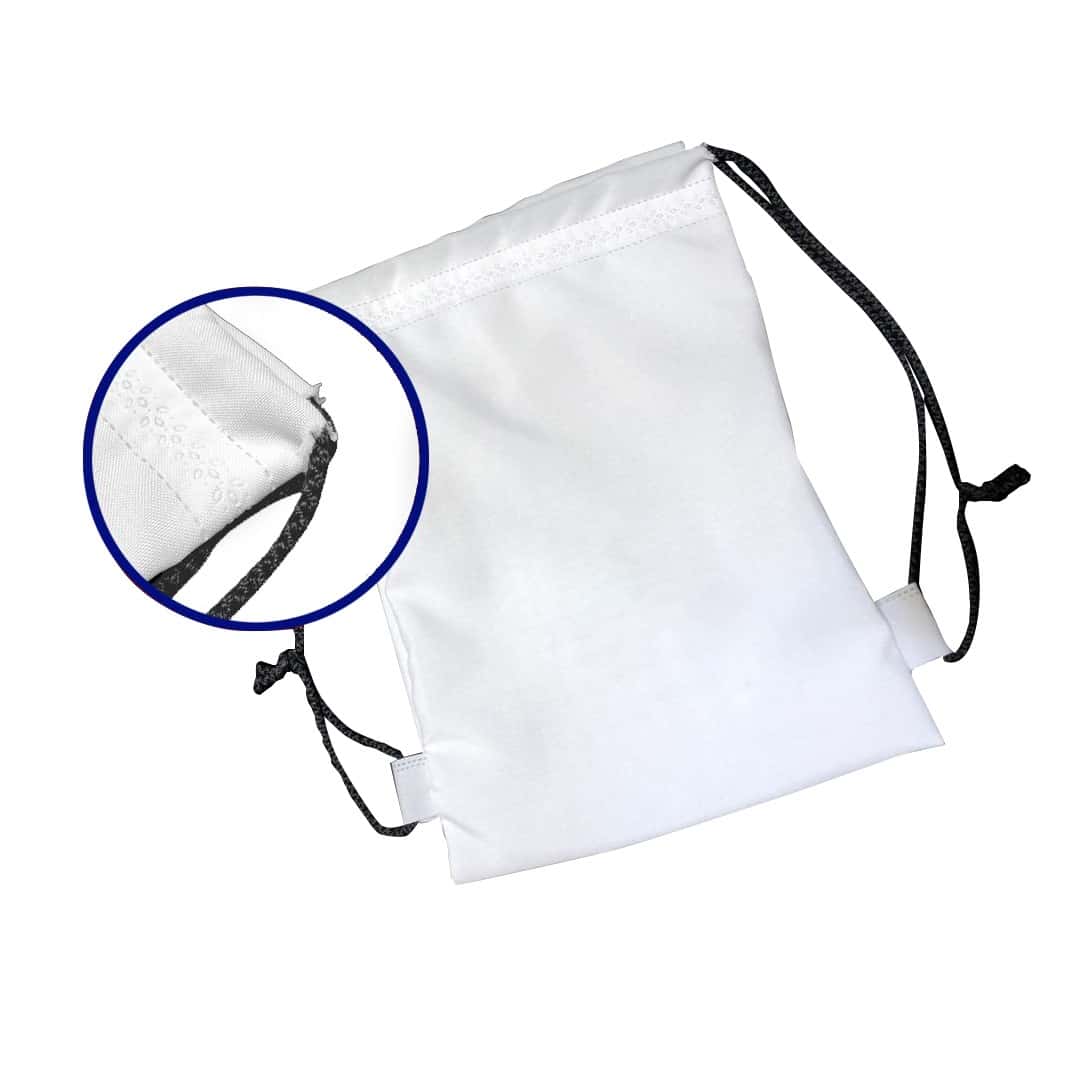 Mochila Blanco Cordon Negro de 25x32cm