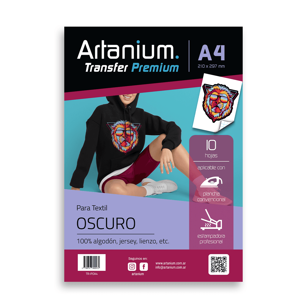 Transfer Premium Para Prendas Oscuras - A4 x10 Hojas