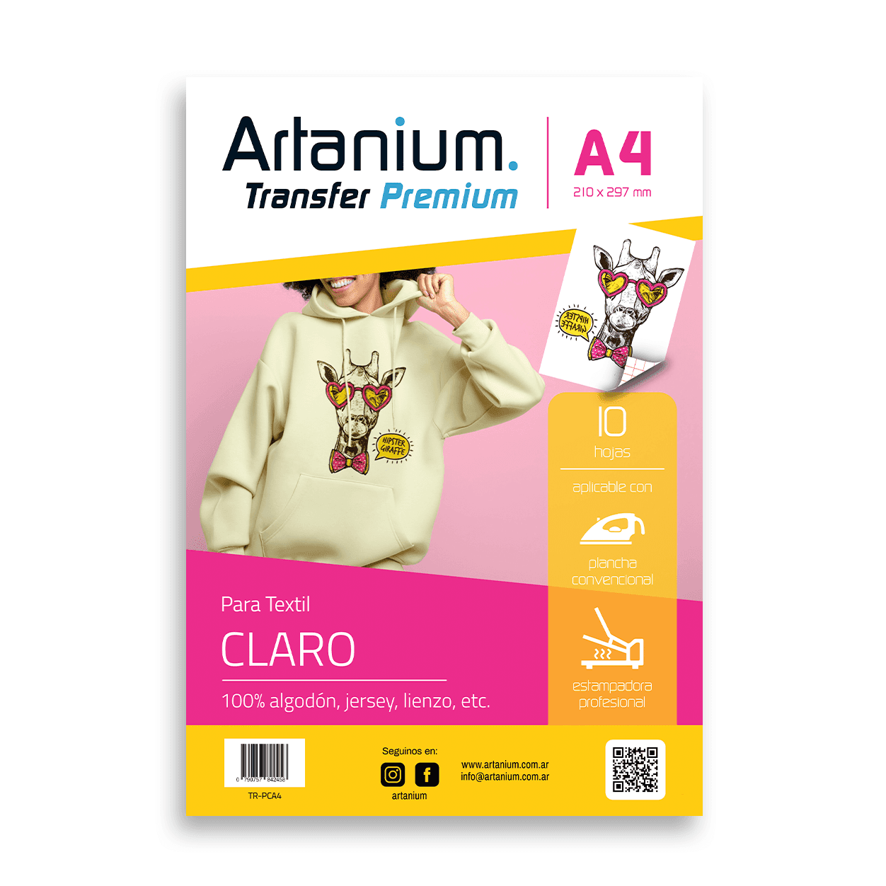 Transfer Premium Para Prendas Claras - A4 x10 Hojas