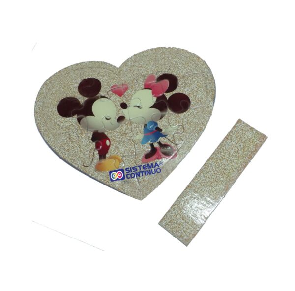 Rompecabezas sublimable de cartón Forma Corazón blanco brillante.