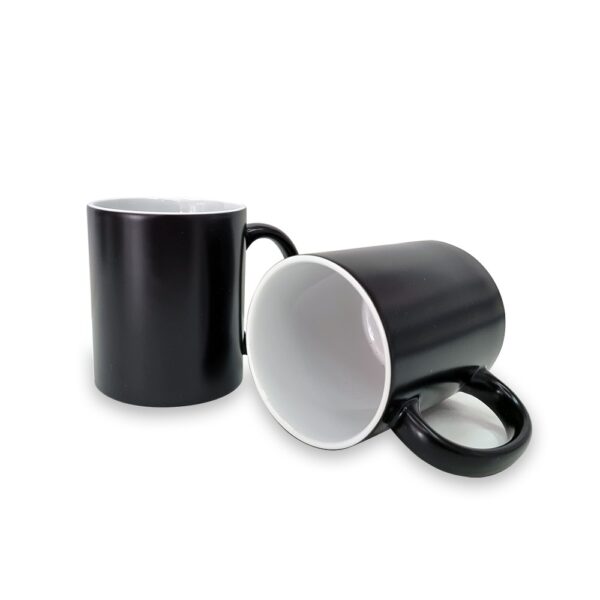 Taza Sublimable Importada de Cerámica Mágica. Negra.