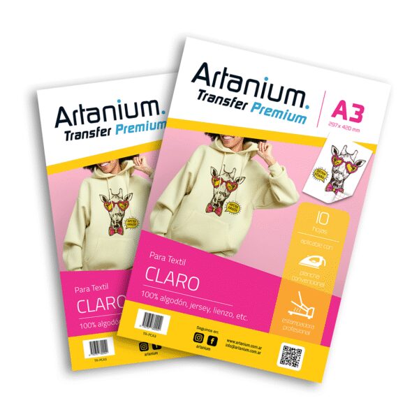 Transfer Premium Para Prendas Claras - A3 x10 Hojas
