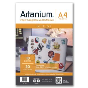 Papel Photo Glossy Autoadhesivo 110gr A4 x20 Hojas