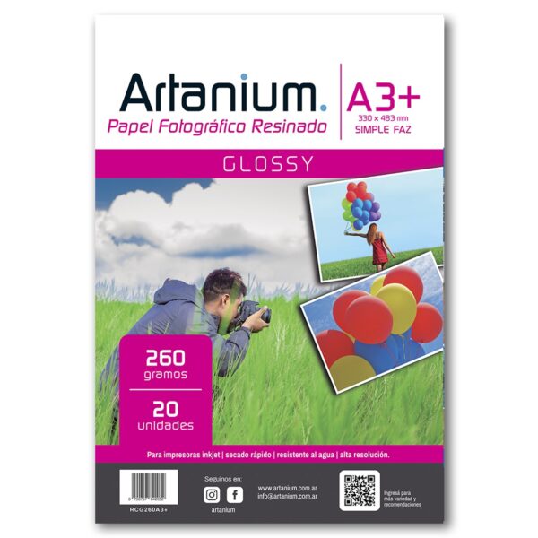 Papel Fotográfico Resinado Glossy 260gr x20 Hojas