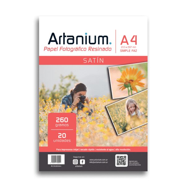 Papel Fotográfico Resinado Satin 260gr x20 Hojas