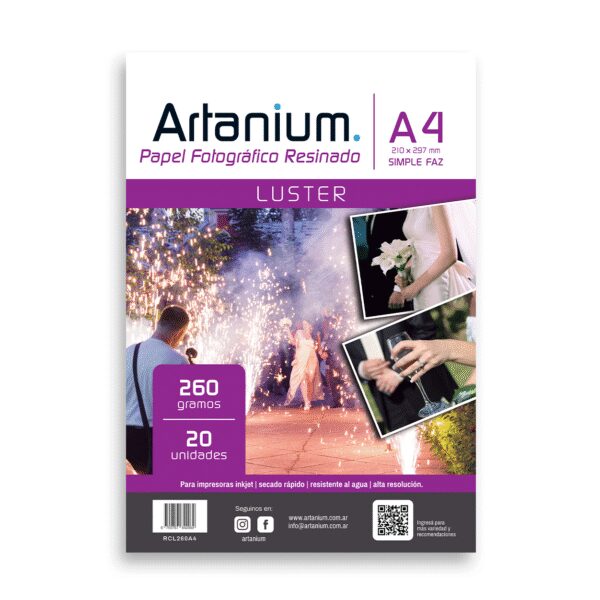 Papel Fotográfico Resinado Luster 260gr x20 Hojas
