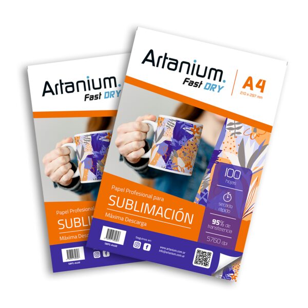 Papel Para Sublimar Artanium Fast Dry - A4 - Paquete x 100 hojas