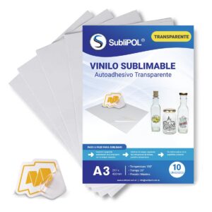 Vinilo Transparente Sublimable A3 x 10 Hojas